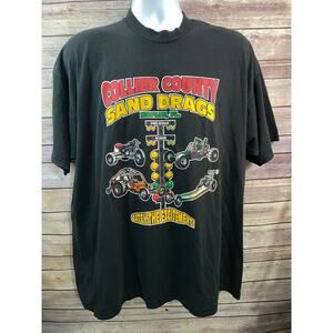 Vintage collier county sand drags Naples Florida 2XL Black shirt